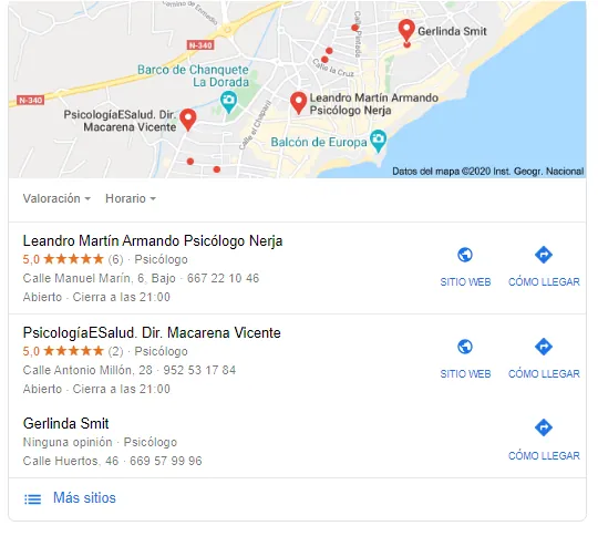 google my business sanitario | Neurita