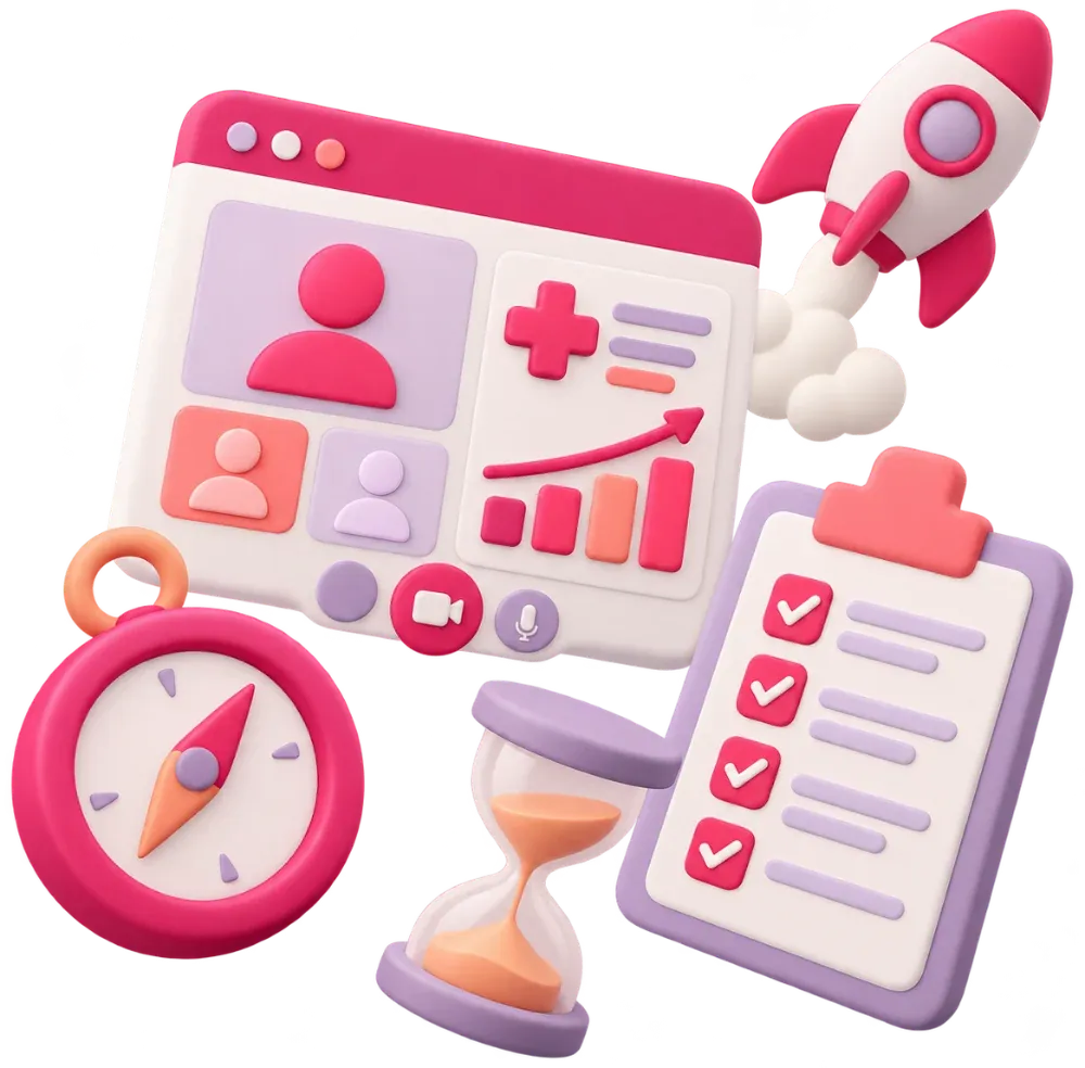 Consultoría 1 Ilustración de una sesión estratégica online de marketing sanitario